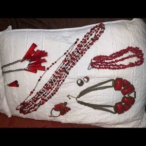 Red Necklace Set